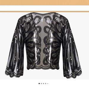 NWT Black Sequin Embellished Women's Bolero